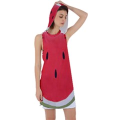 Watermelon Pillow Fluffy Racer Back Hoodie Dress by artworkshop