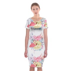 Flamingos Classic Short Sleeve Midi Dress by Sparkle