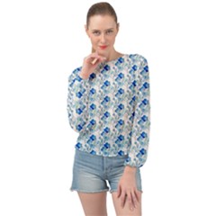 Flowers Pattern Banded Bottom Chiffon Top by Sparkle