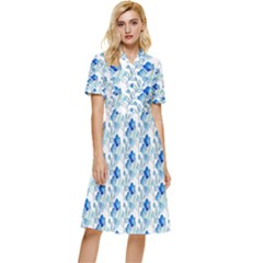 Flowers Pattern Button Top Knee Length Dress by Sparkle