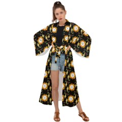 Flowers Pattern Maxi Kimono by Sparkle