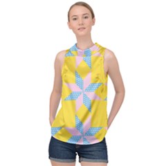 Geometry High Neck Satin Top by Sparkle