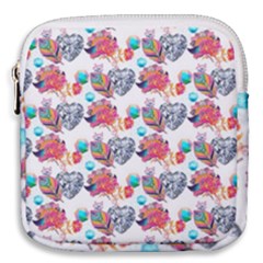 Flowers Diamonds Pattern Mini Square Pouch by Sparkle