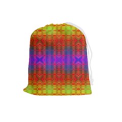 Electric Sunset Drawstring Pouch (large) by Thespacecampers