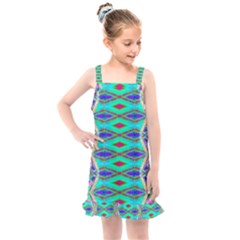 Techno Teal Kids  Overall Dress by Thespacecampers