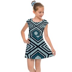 Abstract Pattern Geometric Backgrounds Kids  Cap Sleeve Dress by Eskimos