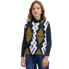 Abstract Pattern Geometric Backgrounds  Kid s Short Button Up Puffer Vest	 by Eskimos