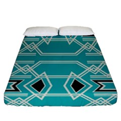 Abstract Pattern Geometric Backgrounds  Fitted Sheet (queen Size) by Eskimos