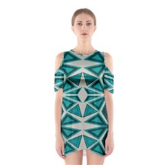 Abstract Pattern Geometric Backgrounds  Shoulder Cutout One Piece Dress by Eskimos