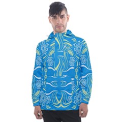 Folk Flowers Print Floral Pattern Ethnic Art Men s Front Pocket Pullover Windbreaker by Eskimos