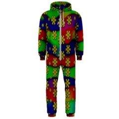 Blooming Stars On The Rainbow So Rare Hooded Jumpsuit (men) by pepitasart