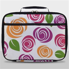 Colorful Seamless Floral, Flowers Pattern Wallpaper Background Full Print Lunch Bag by Amaryn4rt