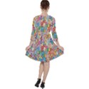 Floral Flowers Quarter Sleeve Ruffle Waist Dress View2