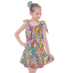 Floral Flowers Kids  Tie Up Tunic Dress by artworkshop