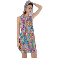 Floral Flowers Racer Back Hoodie Dress by artworkshop