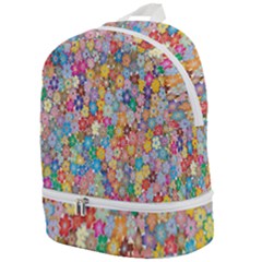 Floral Flowers Zip Bottom Backpack by artworkshop