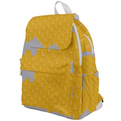 Hexagons Yellow Honeycomb Hive Bee Hive Pattern Top Flap Backpack by artworkshop