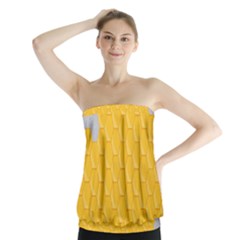 Hexagons Yellow Honeycomb Hive Bee Hive Pattern Strapless Top by artworkshop