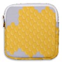 Hexagons Yellow Honeycomb Hive Bee Hive Pattern Mini Square Pouch View1