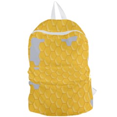 Hexagons Yellow Honeycomb Hive Bee Hive Pattern Foldable Lightweight Backpack by artworkshop