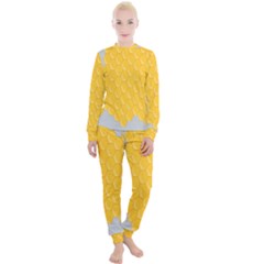 Hexagons Yellow Honeycomb Hive Bee Hive Pattern Women s Lounge Set by artworkshop