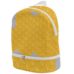 Hexagons Yellow Honeycomb Hive Bee Hive Pattern Zip Bottom Backpack by artworkshop