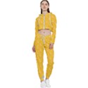 Hexagons Yellow Honeycomb Hive Bee Hive Pattern Cropped Zip Up Lounge Set View1