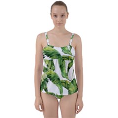 Sheets Tropical Plant Palm Summer Exotic Twist Front Tankini Set by artworkshop