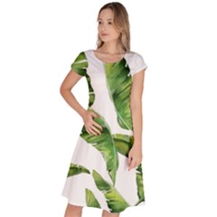 Sheets Tropical Plant Palm Summer Exotic Classic Short Sleeve Dress by artworkshop