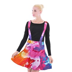 Colorful Painting Suspender Skater Skirt by artworkshop