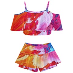 Colorful Painting Kids  Off Shoulder Skirt Bikini by artworkshop