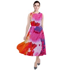 Colorful Painting Round Neck Boho Dress by artworkshop