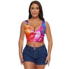 Colorful Painting Women s Sleeveless Wrap Top by artworkshop