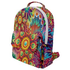 Mandalas Colorful Abstract Ornamental Flap Pocket Backpack (small) by artworkshop