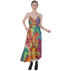 Mandalas Colorful Abstract Ornamental Tie Back Maxi Dress by artworkshop