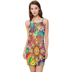 Mandalas Colorful Abstract Ornamental Summer Tie Front Dress by artworkshop