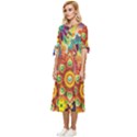 Mandalas Colorful Abstract Ornamental Bow Sleeve Chiffon Midi Dress View2