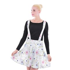 Pattern Flowers Suspender Skater Skirt by artworkshop