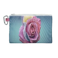 Rose Flower Love Romance Beautiful Canvas Cosmetic Bag (large) by artworkshop