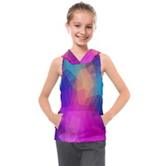 Triangles Polygon Color Kids  Sleeveless Hoodie by artworkshop