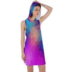 Triangles Polygon Color Racer Back Hoodie Dress by artworkshop