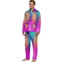 Triangles Polygon Color Men s Long Sleeve Velvet Pocket Pajamas Set View3