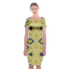 Abstract Pattern Geometric Backgrounds   Classic Short Sleeve Midi Dress by Eskimos