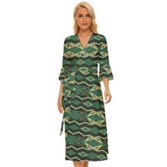 Abstract Pattern Geometric Backgrounds Midsummer Wrap Dress by Eskimos