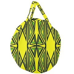 Abstract Pattern Geometric Backgrounds Giant Round Zipper Tote by Eskimos