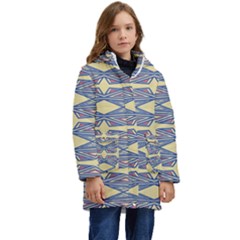 Abstract Pattern Geometric Backgrounds  Kid s Hooded Longline Puffer Jacket by Eskimos