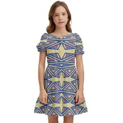 Abstract Pattern Geometric Backgrounds  Kids  Puff Sleeved Dress by Eskimos