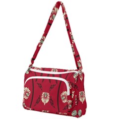 Folk Flowers Print Floral Pattern Ethnic Art Front Pocket Crossbody Bag by Eskimos