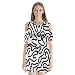 Patern Vector Shoulder Cutout Velvet One Piece by nate14shop