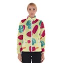 Watermelon Leaves Cherry Background Pattern Women s Bomber Jacket View1